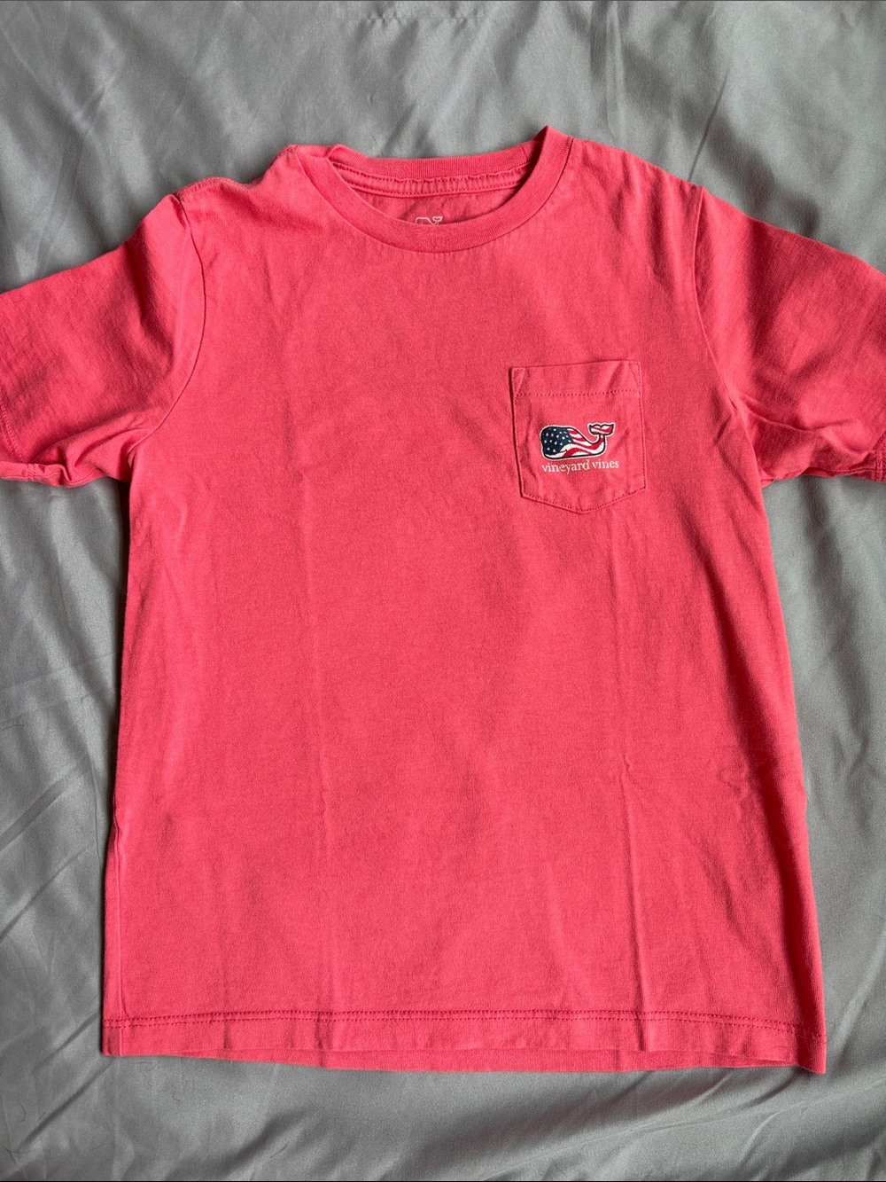 Vineyard Vines Kids Short-Sleeve Pocket Tee in Coral